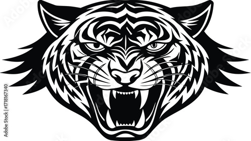 Wallpaper Mural Majestic lion illustration with bold colors and classic typography for design projects Torontodigital.ca