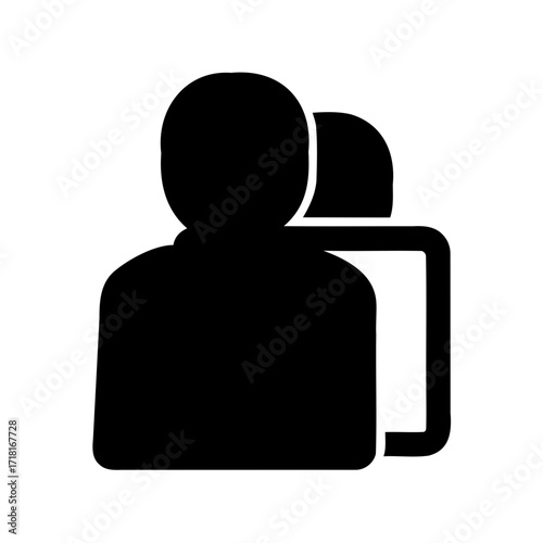 Silhouette icon representing multiple users or group of individuals, a community