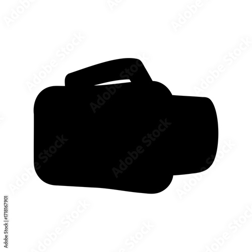 Black silhouette of a camera representing modern digital photography equipment