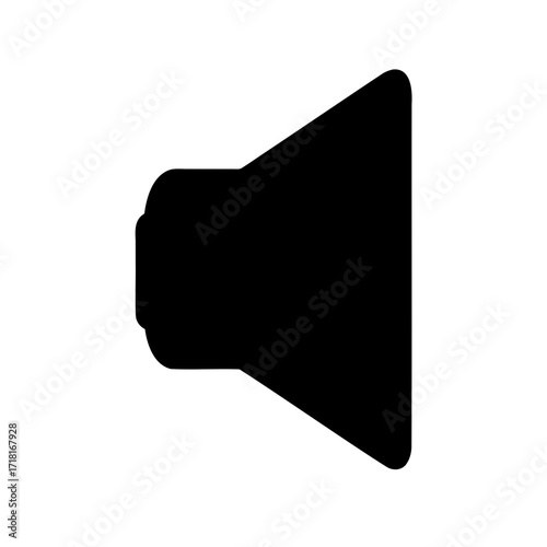 Black silhouette of a megaphone, vector illustration on a white background
