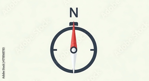 Obraz na płótnie Simple Compass Icon Pointing North Direction.