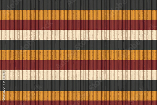 Seamless knitted pattern with horizontal stripes in black, mustard yellow, burgundy red, and cream white colors