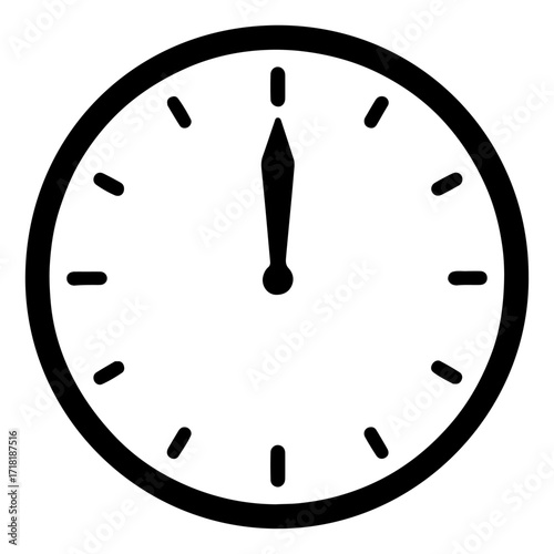 Clock Silhouette – Minimal 12 O’Clock Icon Representing Time, Precision, and Deadlines
