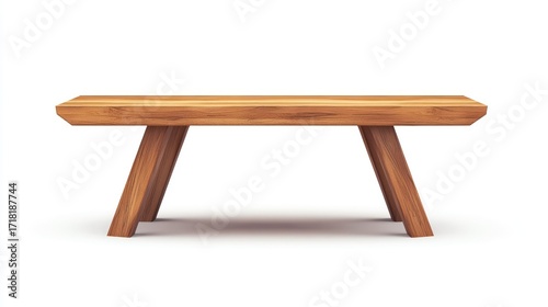 Wooden coffee table isolated