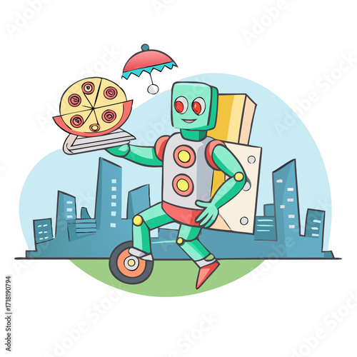 robot in a city