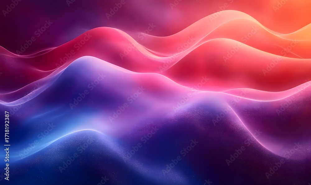 Obraz premium Abstract waves of vibrant colors flowing smoothly in a seamless and mesmerizing pattern design