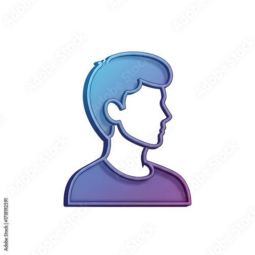 Iconic 3D profile icon vector. Avatar or person ico Design Modern and Contemporary Design isolated with white background