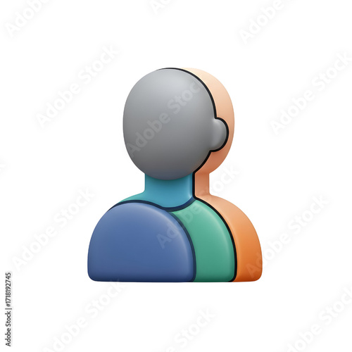 Iconic 3D profile icon vector. Avatar or person ico Design Modern and Contemporary Design isolated with white background