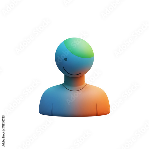 Iconic 3D profile icon vector. Avatar or person ico Design Modern and Contemporary Design isolated with white background