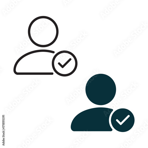 User Profile Icon with Checkmark A Simple and Effective Design for Verification and Approval