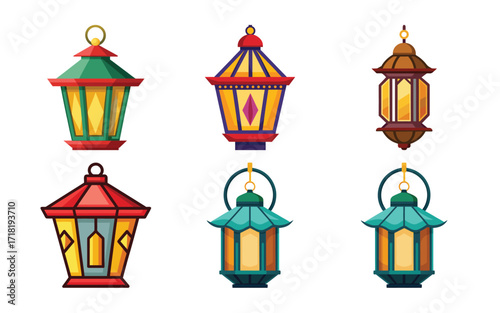 Colorful Asian Style Lanterns Festive Decorations