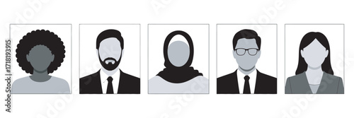Diverse Group of Professionals in Black and White Portraits Faces of Expertise and Collaboration