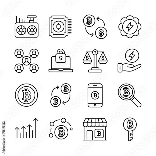 Cryptocurrency icon set