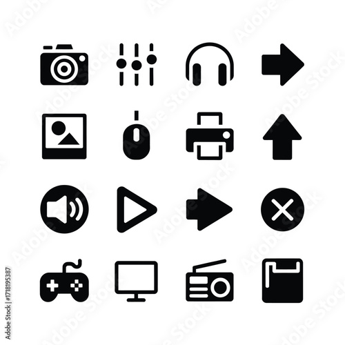 Technology tools icon set
