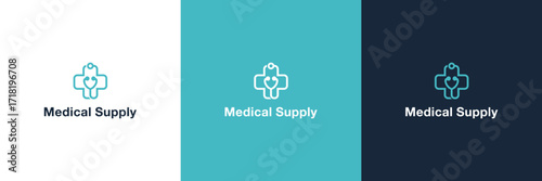 Heart Shaped Medical Equipment Logo Design Inspiration. Vector Illustration.