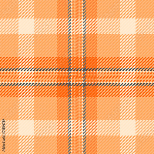 Quilt background texture textile, image pattern seamless vector. Napkin plaid tartan check fabric in orange and papaya whip colors.