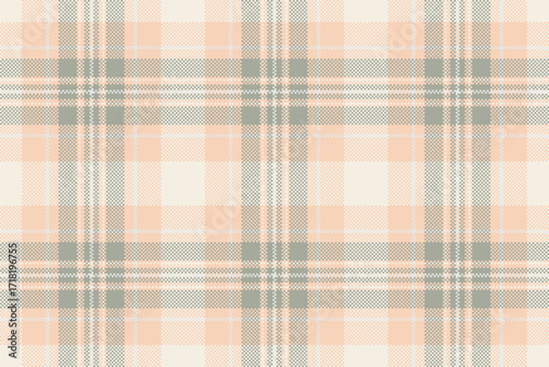 Vogue seamless fabric vector, relax tartan texture plaid. Worldwide textile pattern check background in light and linen colors.