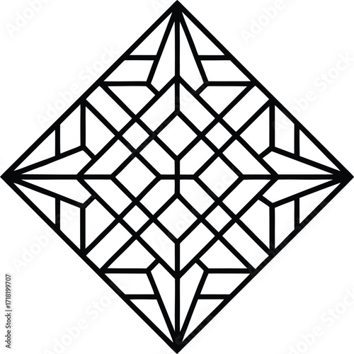 Seamless vector illustration of a green abstract geometric pattern of interconnected triangles with a mosaic texture and 3D cube elements