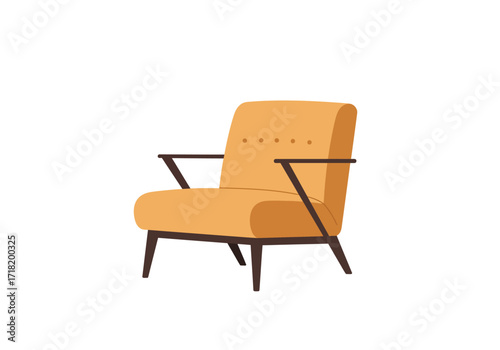 Mid Century Modern Orange Armchair.