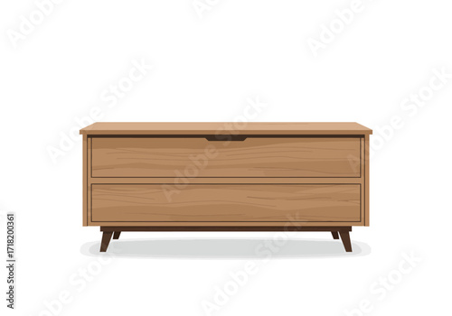 Modern Wooden Storage Chest with Two Drawers.