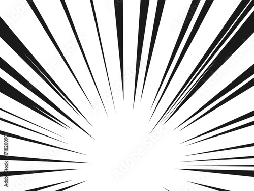 Black Line Comic Burst Effect
