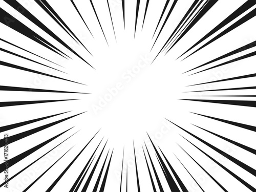 Black Line Comic Burst Effect