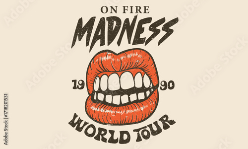 Madness. Music festival artwork. Music logo design. Rock and roll poster design. Fire artwork.	