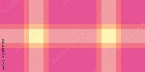 Vibrant plaid pattern with pink, rose, and cream hues. Evokes warmth, comfort, and style. Great for backgrounds, textiles, and creative designs.