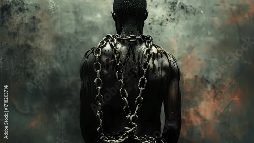 Wallpaper Mural Enslavement : chains bound, captive souls, racial divide, slave trade tale, ownership injustice, oppression truth, human suffering, exploitation scars, systemic cruelty, slavery legacy, societal harm. Torontodigital.ca