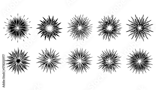 Dynamic burst explosions create a vibrant and energetic background, perfect for adding excitement to your design project and making it truly stand out
