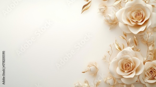 Fototapeta Naklejka Na Ścianę i Meble -  Elegant cream roses background