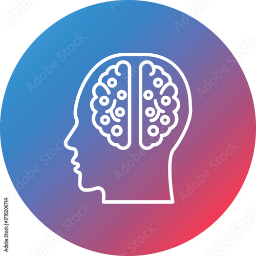 Philosophy Line Gradient Circle Background Icon