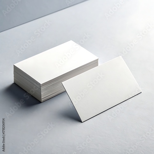 Stack of blank business cards ready for branding and company identity purposes