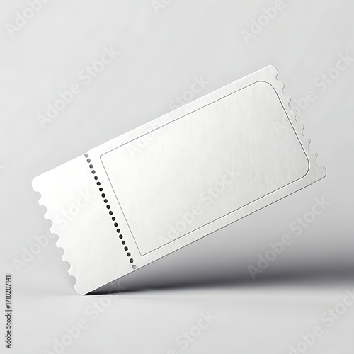 Blank white ticket mockup ideal for event cinema theatre and concert ticket design