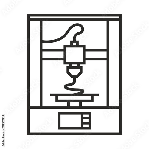 3D printing line icon. Vector illustration