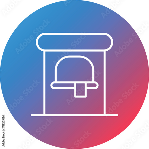 Ticket Office Line Gradient Circle Background Icon