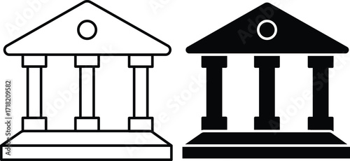 Bank Building vector Icon – Finance, Government, and Institution Symbol. eps