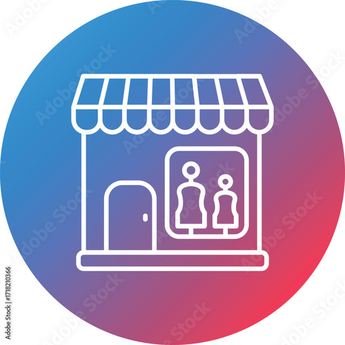 Boutique Line Gradient Circle Background Icon