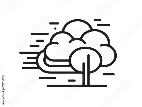 Minimal line art air pollution interface illustration artwork