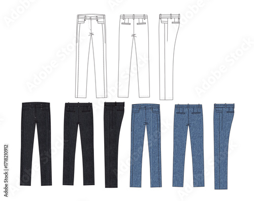 veriation denim pants