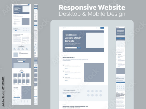 Save time and work smarter: design website desktop and mobile layout using this professional wireframe. Perfect for rapid prototyping and client approvals.
