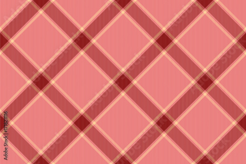 Manufacture texture check plaid, custom seamless pattern vector. Kitchen textile fabric tartan background in red and maroon colors.