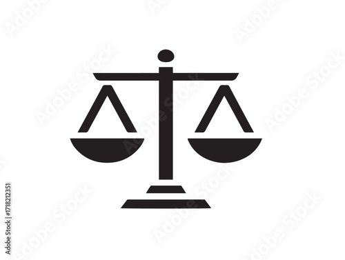 Classic balance scale justice interface minimal vector artwork