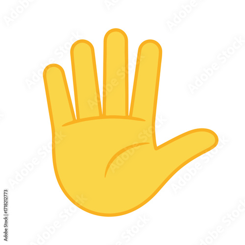 raised hand emoji flat vector icon