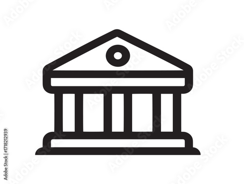 Minimal bank symbol financial interface clean line art artwork