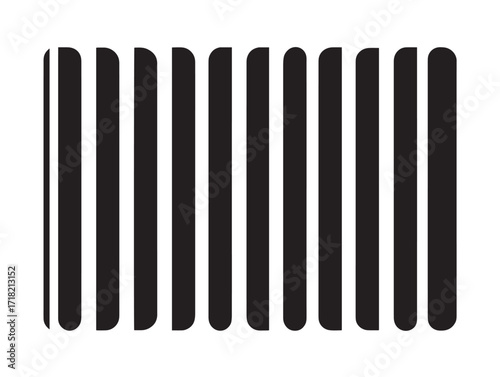 Elegant barcode reader interface vector line art illustration