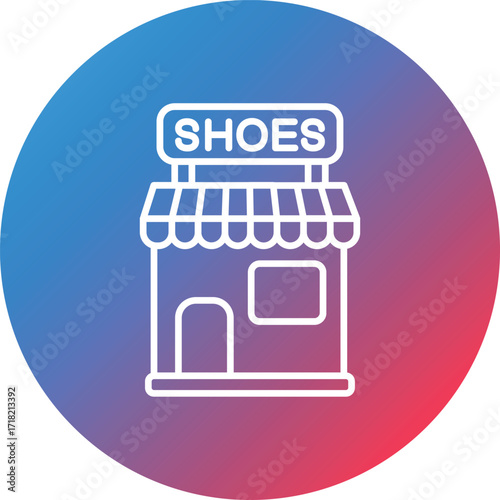 Shoe Shop Line Gradient Circle Background Icon