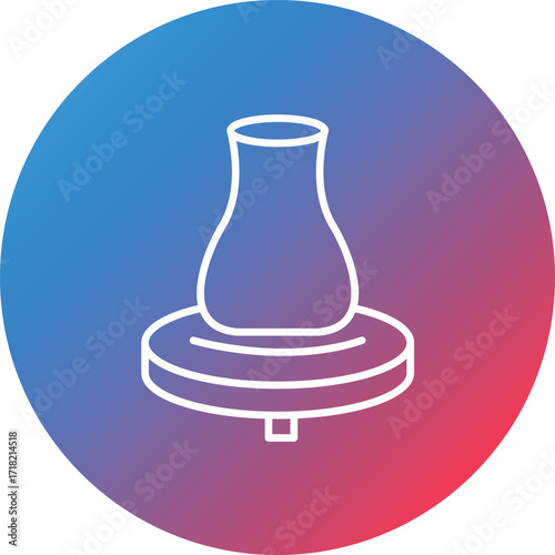 Potter Wheel Line Gradient Circle Background Icon