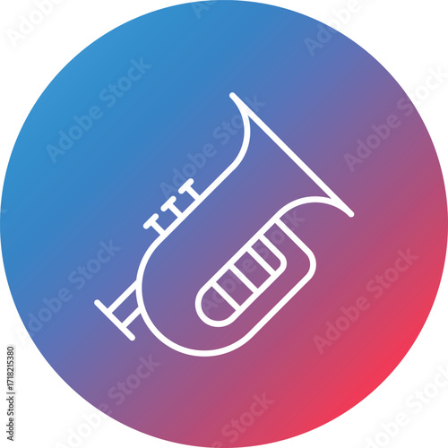 Tuba Line Gradient Circle Background Icon