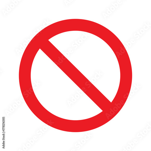 Isolated red not allowed stop sign, prohibition sign or stop sign vector illustration